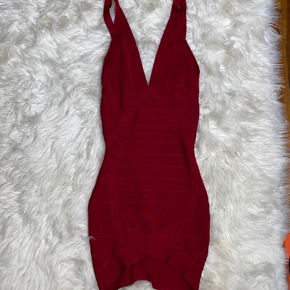 ‼️S O L D‼️ Herve Leger Red Backless Dress